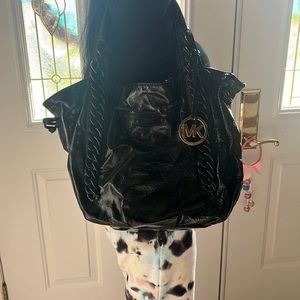 Michael Kors black patent leather bag